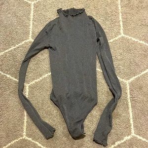 Grey long sleeve turtle neck one piece